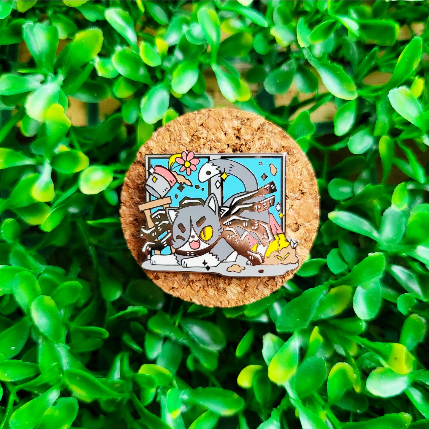 Displacing Cat Enamel Pin